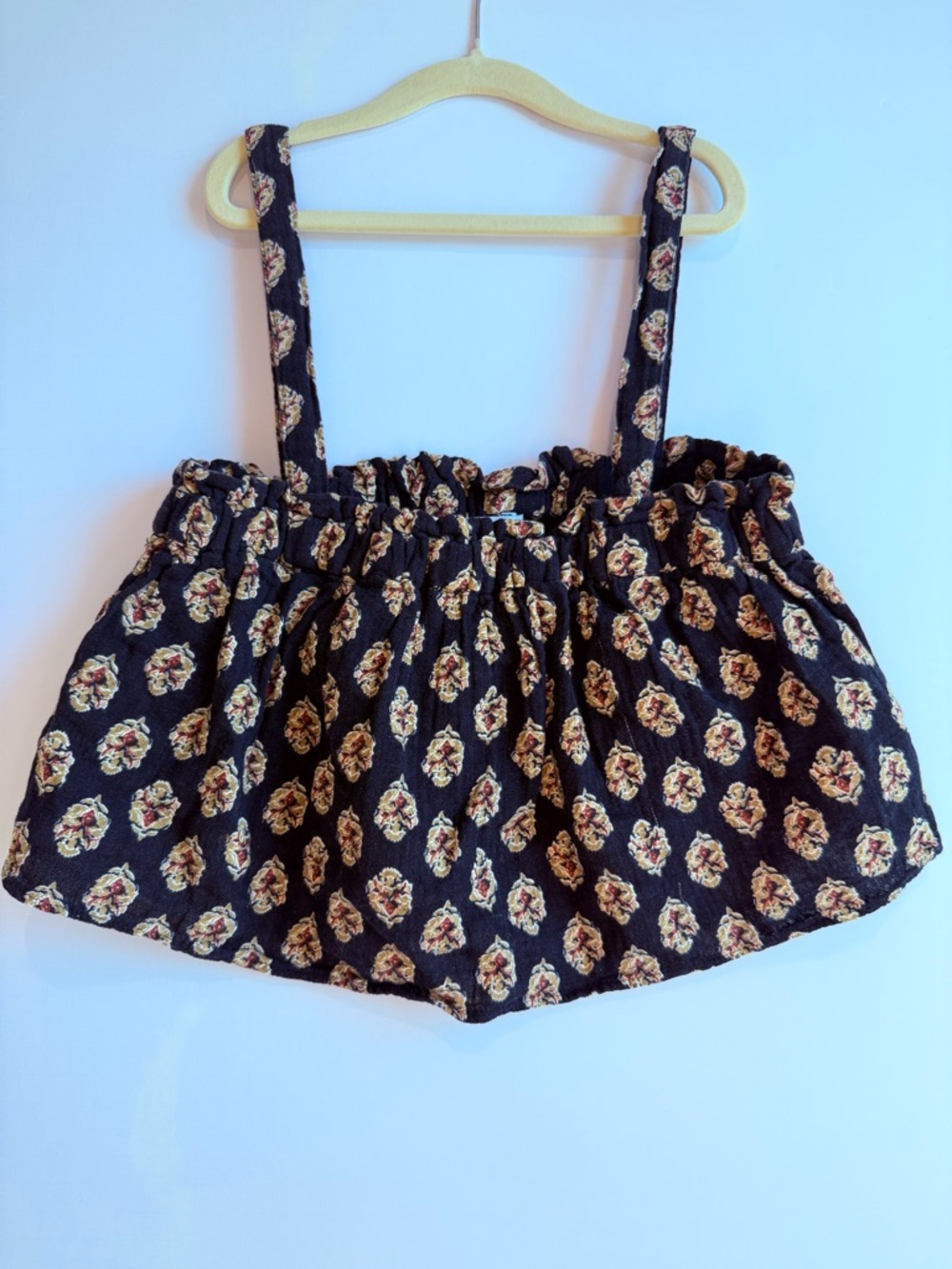 Ara Black Floral Suspender Skirt for Girls